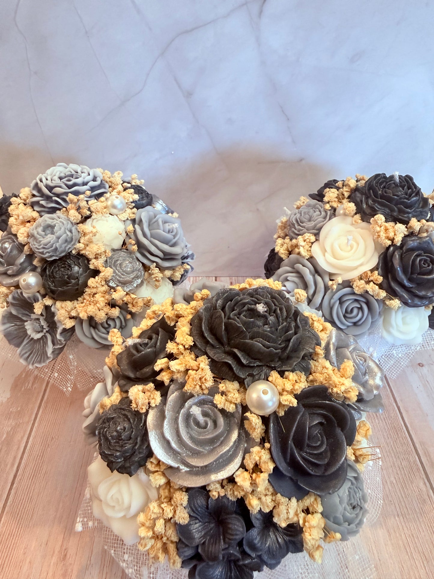 Bouquet Negros y plateados