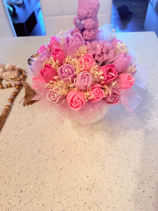 Bouquet de tulipanes con osito