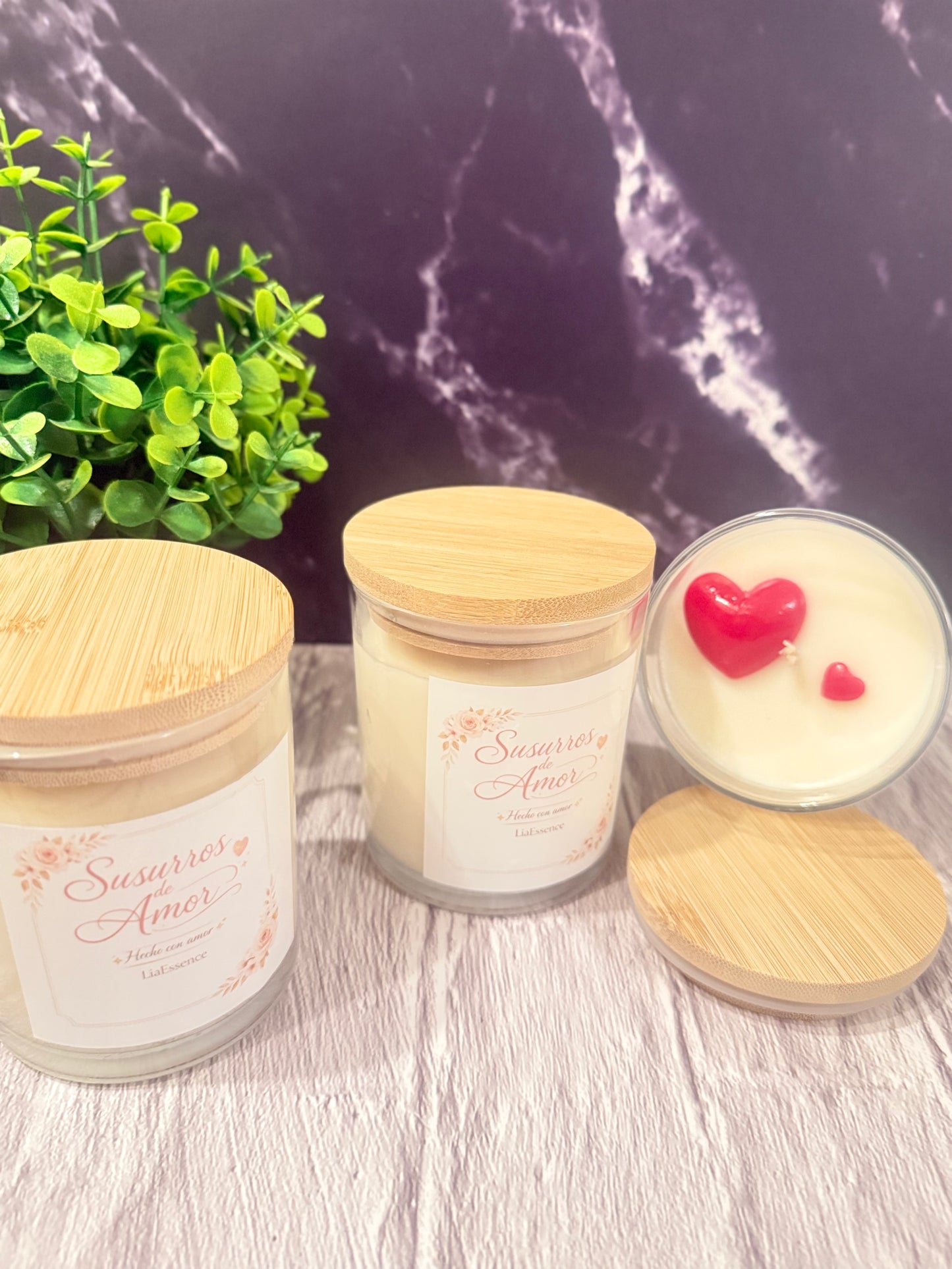 Velas aromáticas de corazón
