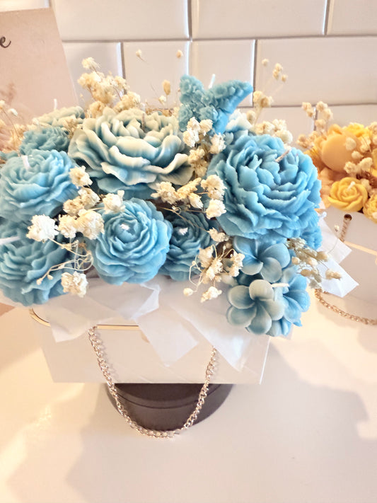 Bouquet azul y amarillo