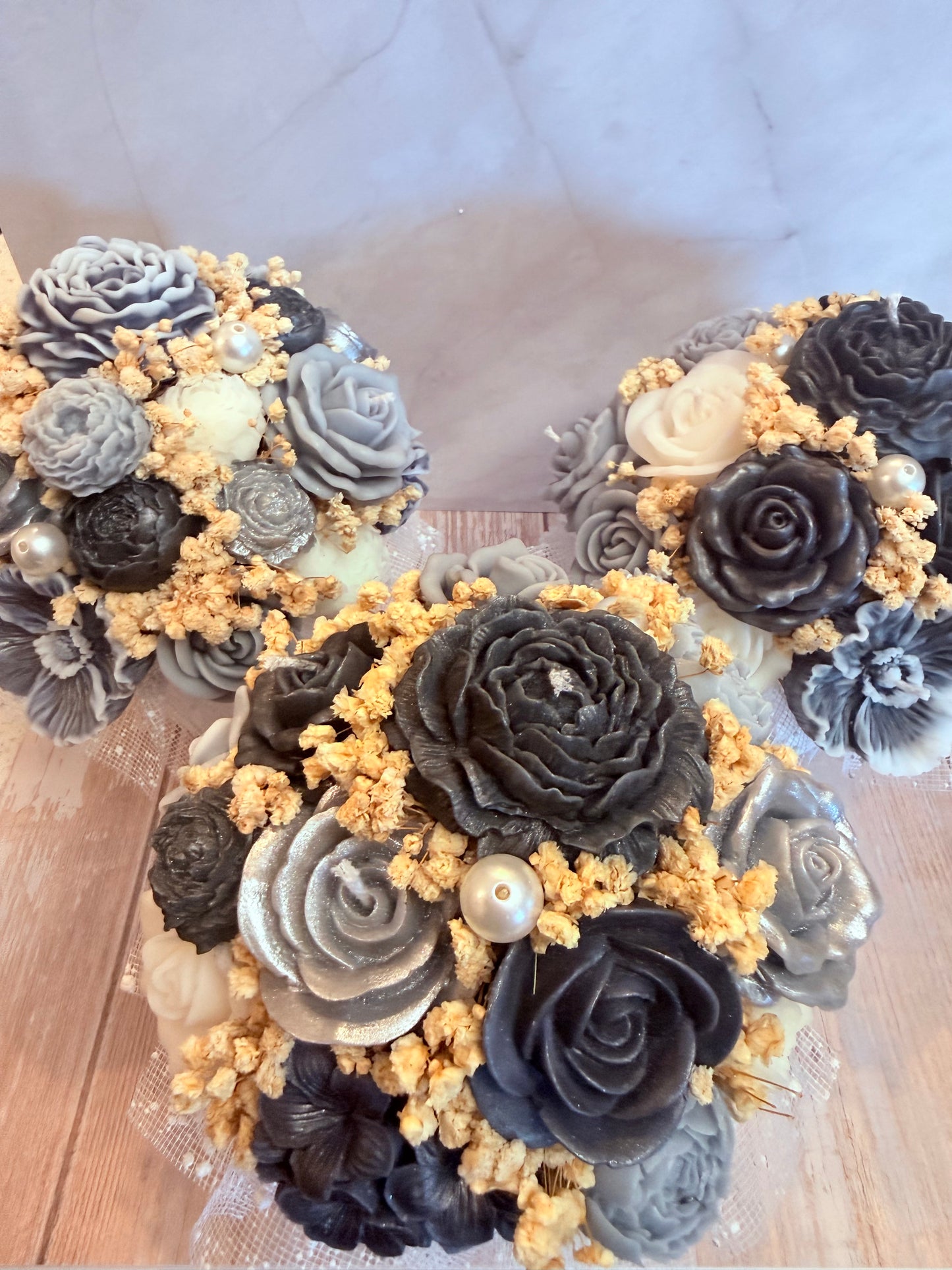 Bouquet Negros y plateados