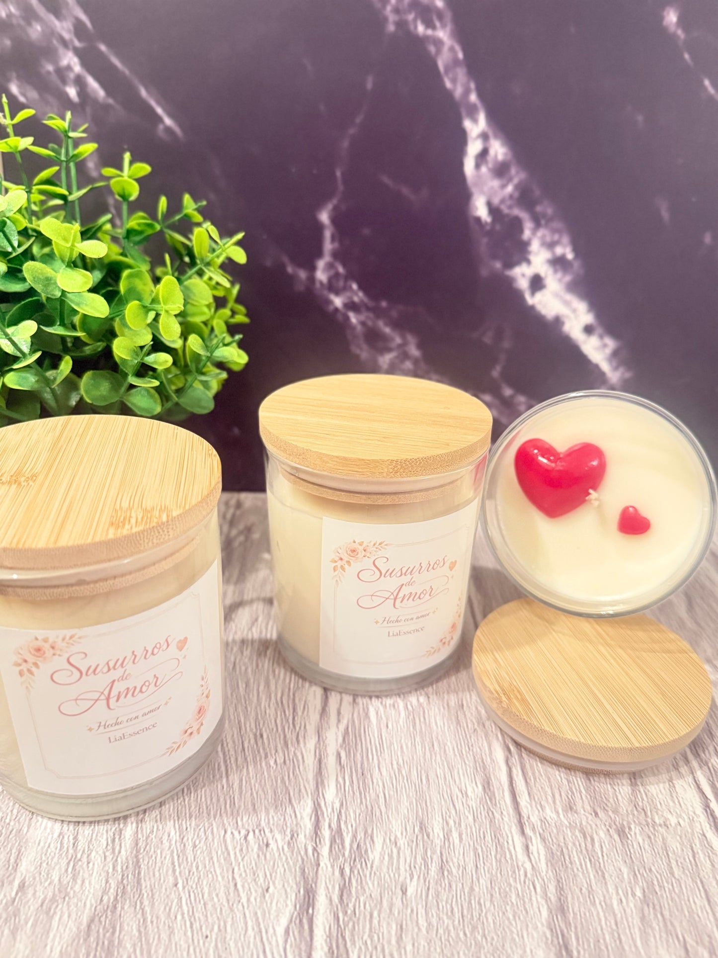 Velas aromáticas de corazón