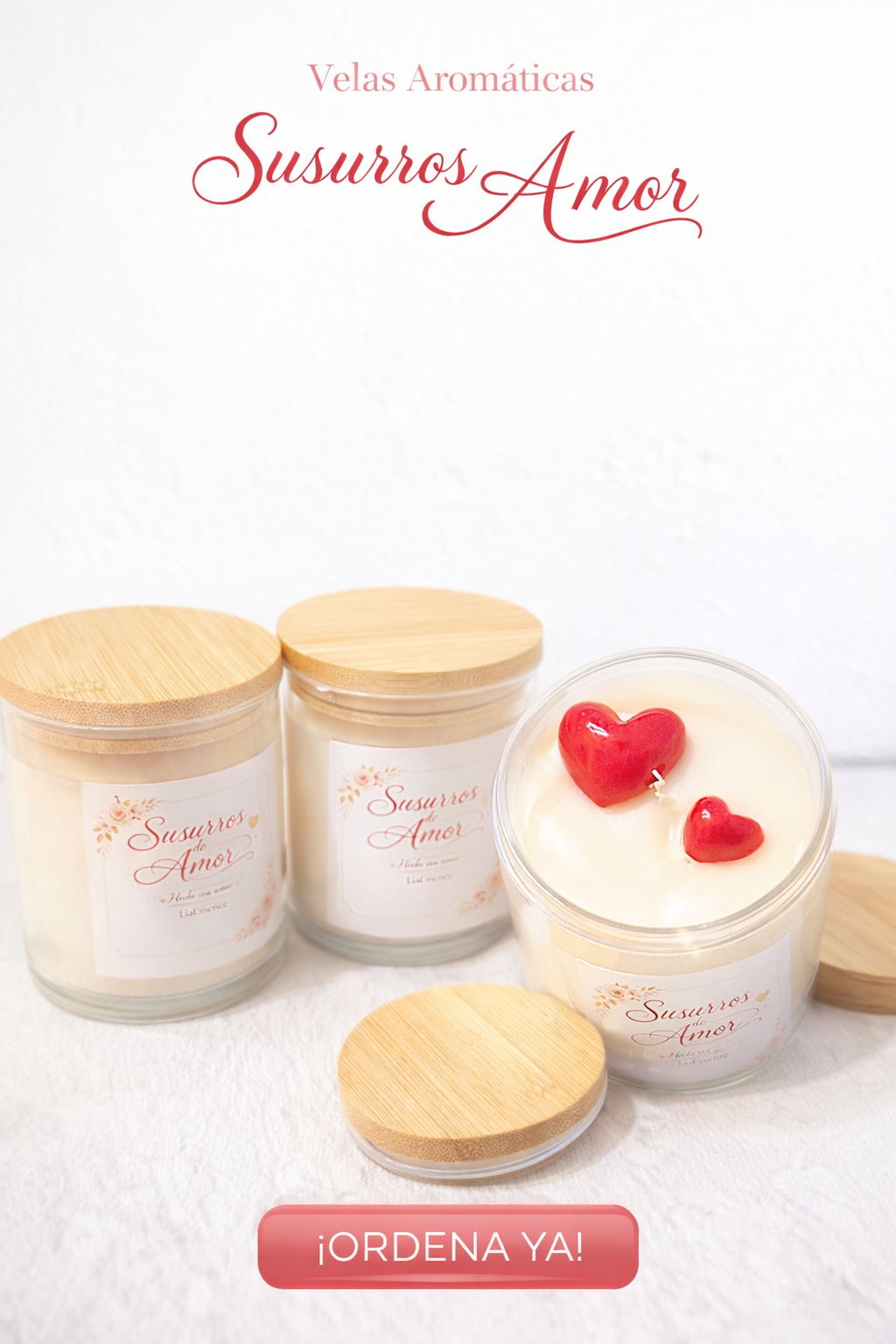 Velas aromáticas de corazón