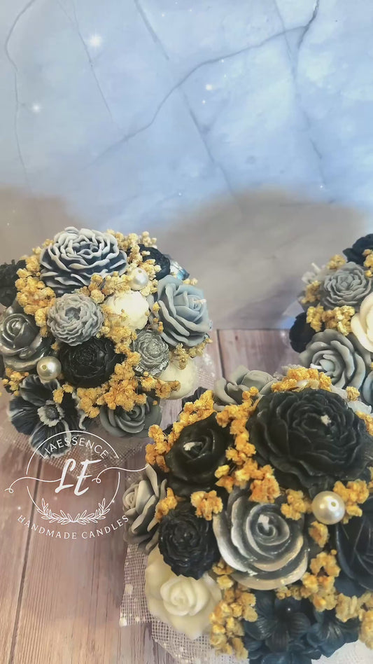 Bouquet Negros y plateados