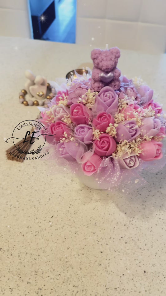 Bouquet de tulipanes con osito