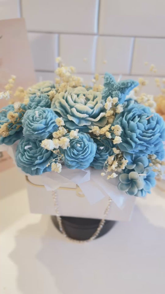 Bouquet azul y amarillo