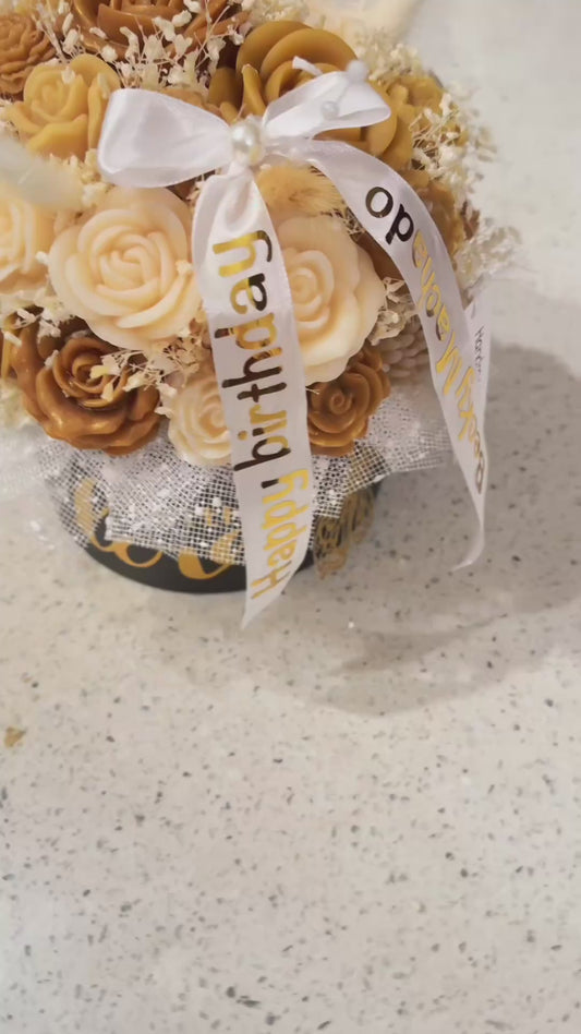 Birthday bouquet con lazo personalizado